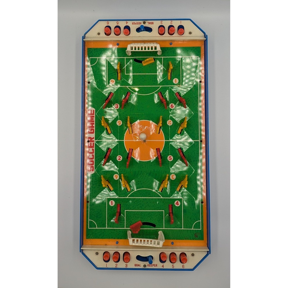 Vintage Tabletop Soccer Game Multicolor Mechanical Pinball Style Toy